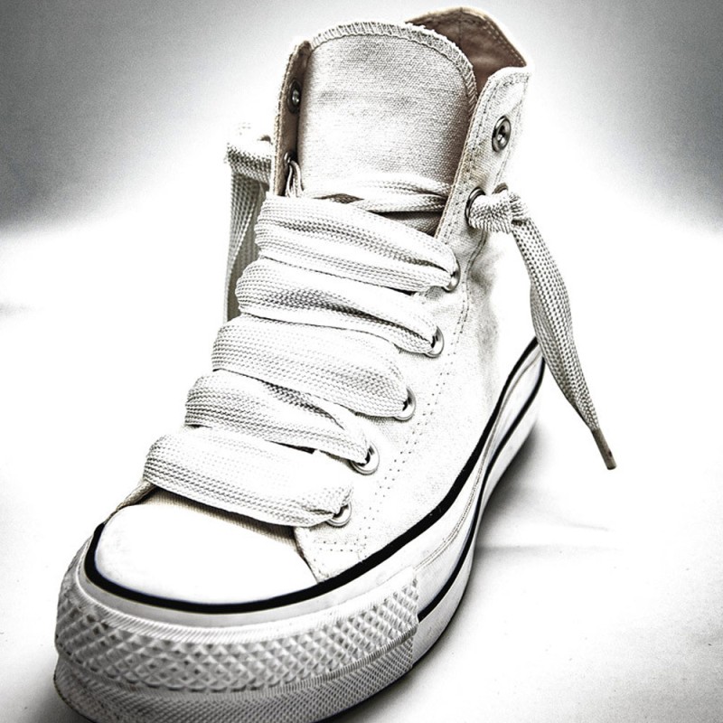 Cordones Planos Extra Anchos Blancos ← Ideales para zapatillas