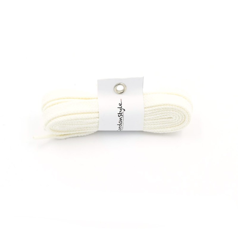 CORDONES PLANOS ANCHOS ALGODÓN - BLANCO CREMA