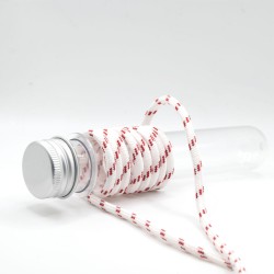 CORDONES REDONDOS - BLANCO PUNTOS ROJOS