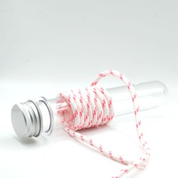 CORDONES REDONDOS - BLANCO PUNTOS ROSA