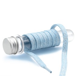 CORDONES METALIZADOS PLANOS - CELESTE