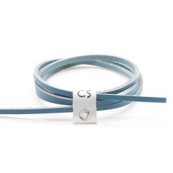 CORDONES PIEL NÁUTICO - AZUL CELESTE